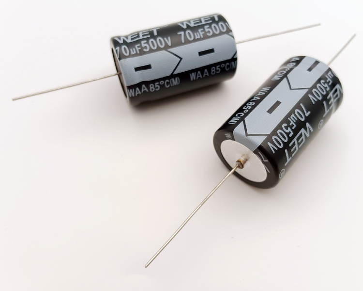 WEET-WAA-500VDC-70uF-Condensateurs-Electrolytiques-en-Aluminium-Type-Axial-Factory