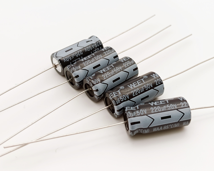 WEET-WAA-50VDC-220uF-Axial-Pin-Electrolytic-Not-Raw-Plain-Aluminum-Foil-Factory