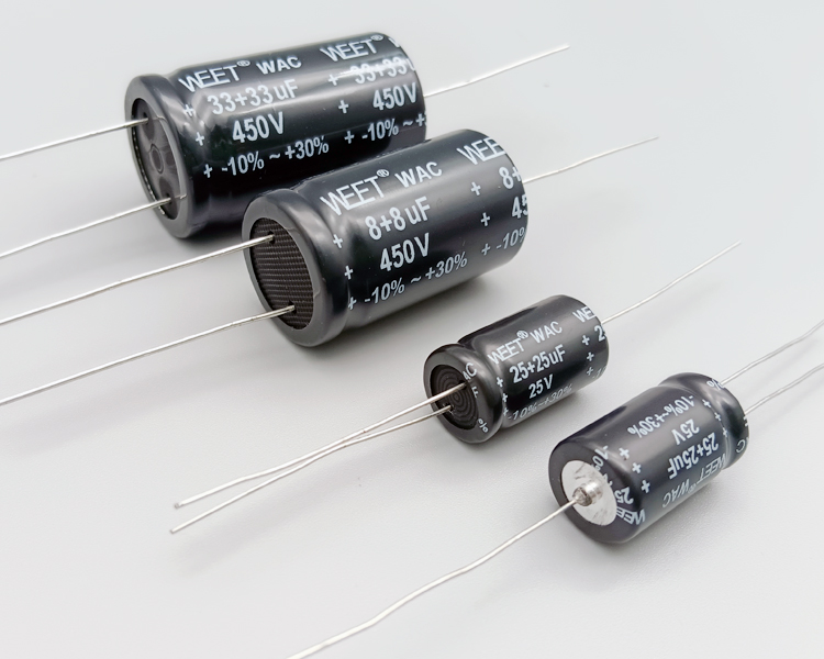 WEET-WAC-450VDC-8uF-8uF-Dual-Horizontal-Axial-Polarized-Aluminum-Electrolytic-Capacitor-Factory